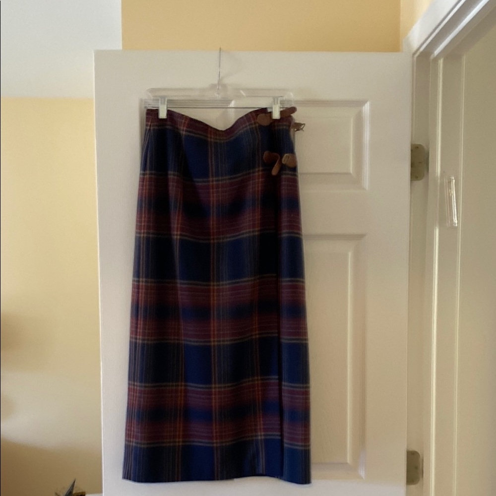 Talbots Maxi Wrap Skirt in Blue and Red for Work